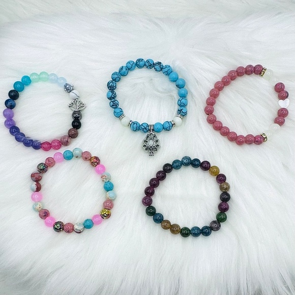 The Boho Wholesale Lot Beaded Bracelet Lot of 5 - Picture 2 of 5